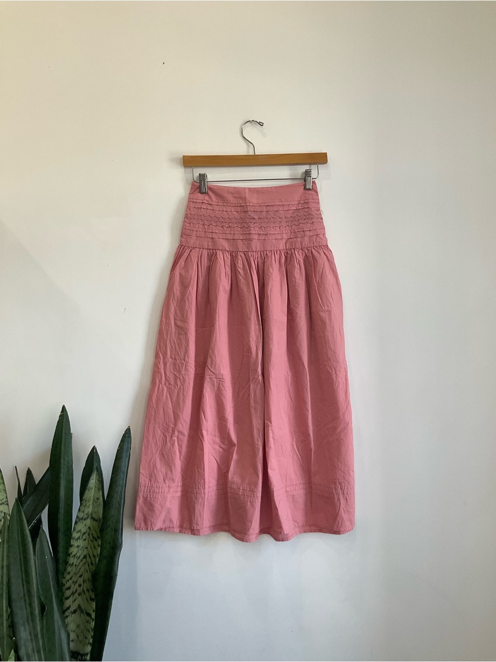 a new day Pink Midi Skirt with Smocked Waist